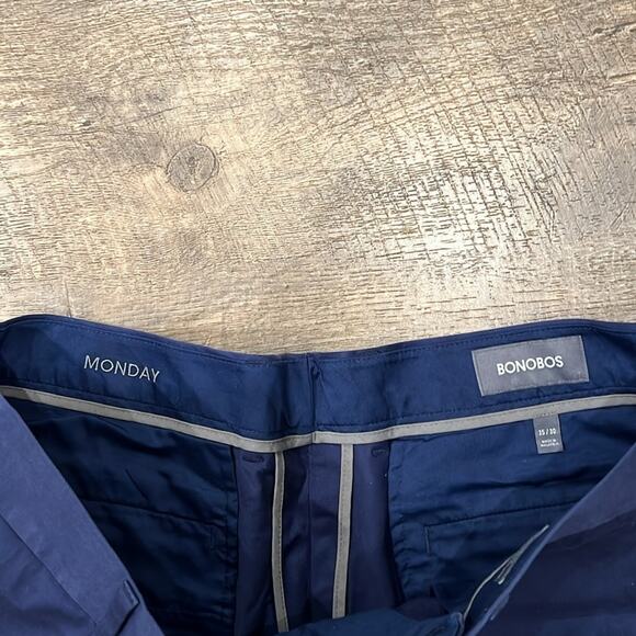 Bonobos Men's Weekday Warrior Dress Pants Monday True Blue Size 35x30 - Picture 9 of 10
